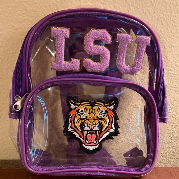 LSU Tigers Clear Small Backpack & Coin Purse - Picture 2 of 4